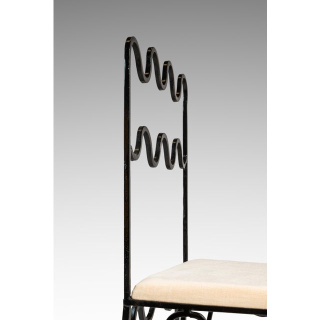 Set of Two (2) Méandre Side Chairs in Wrought Iron Inspired by Jean Royère Produced by Design Frères, Usa, C. 2000s For Sale - Image 14 of 18