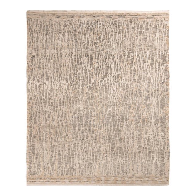 Rug & Kilim’s Modern Rug in All Over Beige, Gray and White Abstract Pattern For Sale