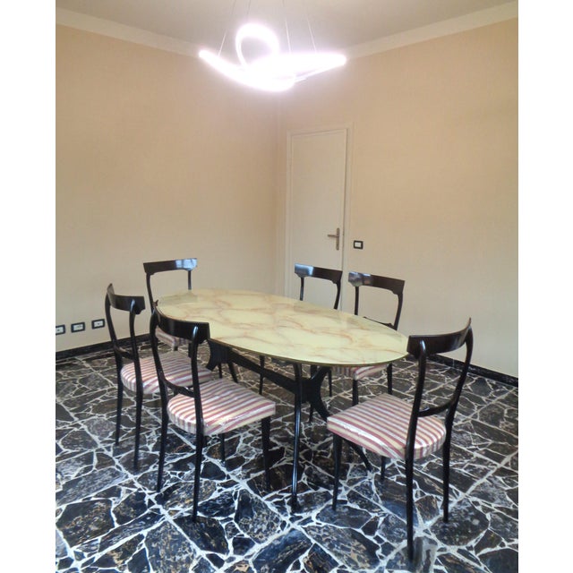 Table and Chairs in the style of Paolo Buffa, 1950s, Set of 7 For Sale - Image 11 of 11