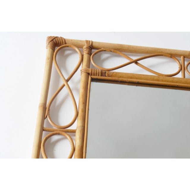 Rectangular Rattan Mirror, France, 1960s For Sale - Image 4 of 8