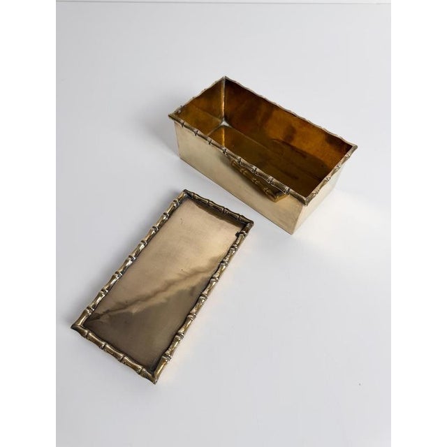 Mid-Century Modern Brass Faux Bamboo Box attributed to Maison Baguès, 1970s For Sale - Image 17 of 18