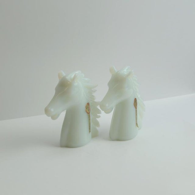 Blue Horse Heads from Stelvia Opalina Fiorentina, Italy, 1960s, Set of 2 For Sale - Image 8 of 10