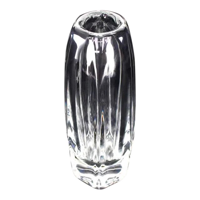 Glass Vintage Swedish Kosta Crystal Vase For Sale - Image 7 of 7