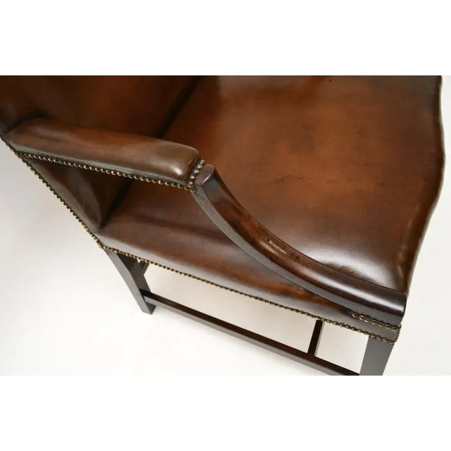 Georgian Leather Gainsborough Armchair, 1790s For Sale - Image 9 of 11