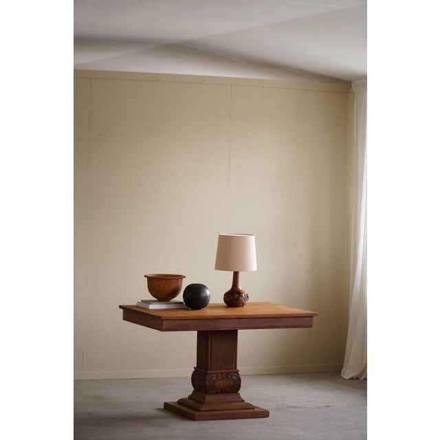 Early 20th Century Art Nouveau Danish Dining Table in Oak, 1920s For Sale - Image 17 of 18