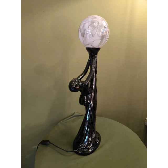 Glass Ceramic Lamp with Sphere, 1980s For Sale - Image 7 of 9