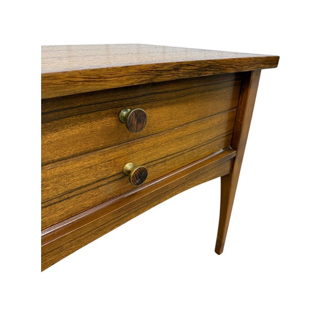 Mid-Century Modern Lane Walnut & Rosewood Nightstands - Set of 2 For Sale - Image 9 of 10