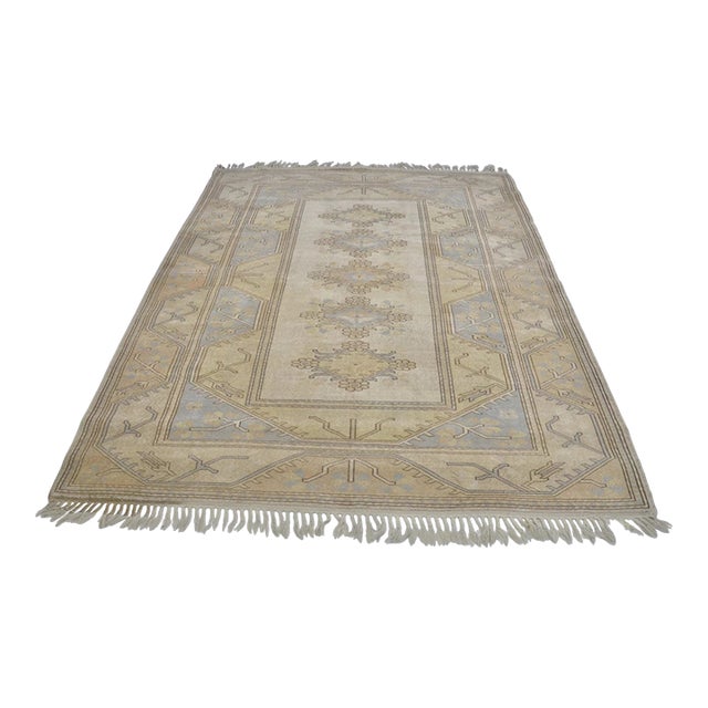 1950s Large Oversized Turkish Oushak Rug For Sale