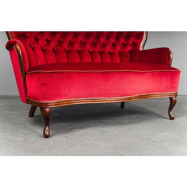 Vintage Baroque-Style Velvet Sofa For Sale - Image 10 of 18