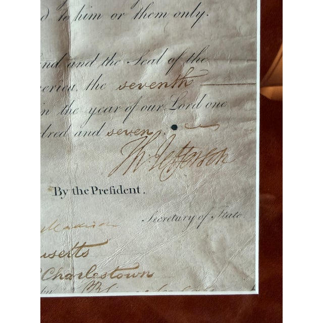 Early 19th Century Thomas Jefferson & James Madison. Ship's Passport, Schooner Rebecca Christopher Prince For Sale - Image 9 of 12