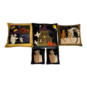Collection of 5 Decorative Halloween Pillows