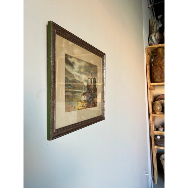 For your consideration we are presenting for sale this fantastic Vintage impressionist abstract watercolor painting,...