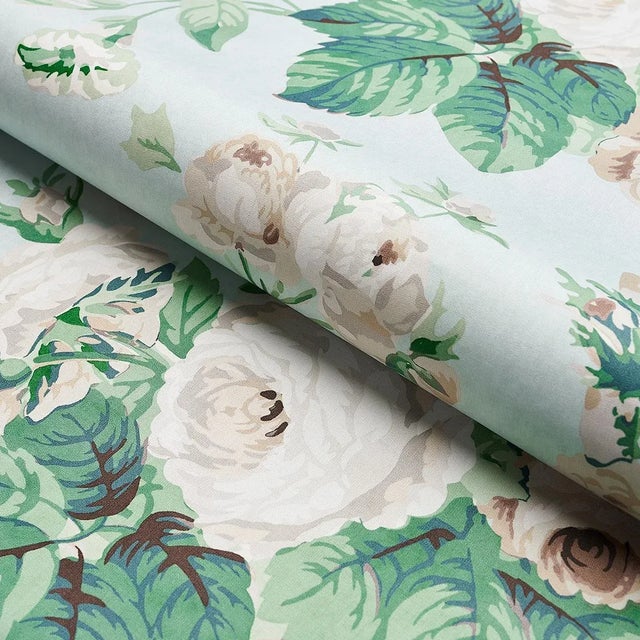 Schumacher Schumacher Nancy Floral Fabric in Seafoam For Sale - Image 4 of 5
