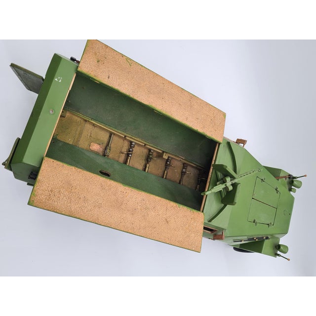 Model Sd.Kfz. 251 Carrier in Green Plywood and Metal, 1970s For Sale - Image 11 of 12