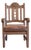 Late 20th Century Ernest Thompson Santa Fe Style - Southwest Carved Wood Armchair With Sunburst Back For Sale