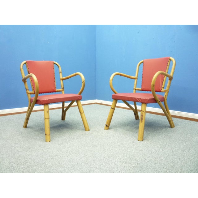 Bamboo Living Room Set, 1950s, Set of 4 For Sale - Image 13 of 18