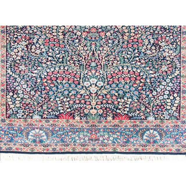 Navy Blue Early 20th Century Persian Kirman Rug For Sale - Image 8 of 15
