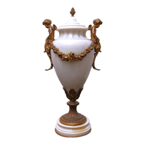 Antique French Neoclassical Marble Cassolette Urn