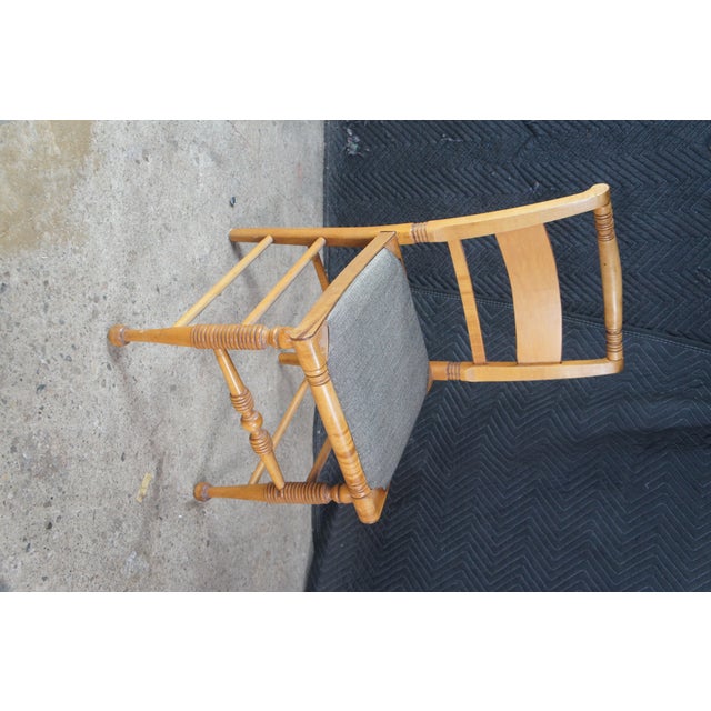 Brown Early 20th Century 6 Rike-Kumler Early American Maple Rush Seat Country Farmhouse Dining Chairs For Sale - Image 8 of 14