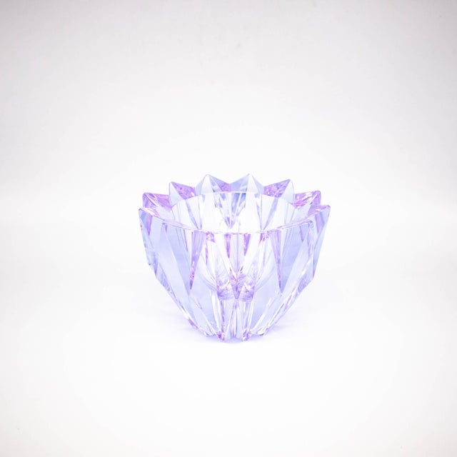 This signed “Water Lily” crystal glass bowl, designed around 1960 by Aimo Okkolin for Riihimäen Lasi Oy, is an iconic...