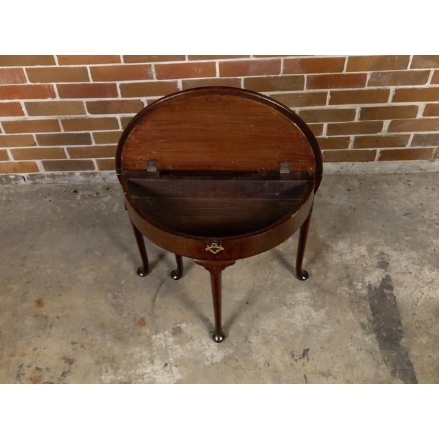 English Georgian Period 1820s Demilune Flip Top Console Table with Compartment For Sale - Image 9 of 12