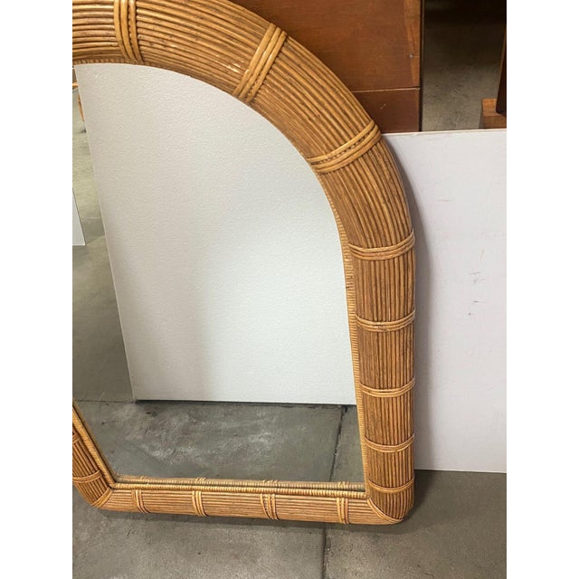1980s Arched Pencil Reed Rattan Wall Mirror With Wrapping Chairish