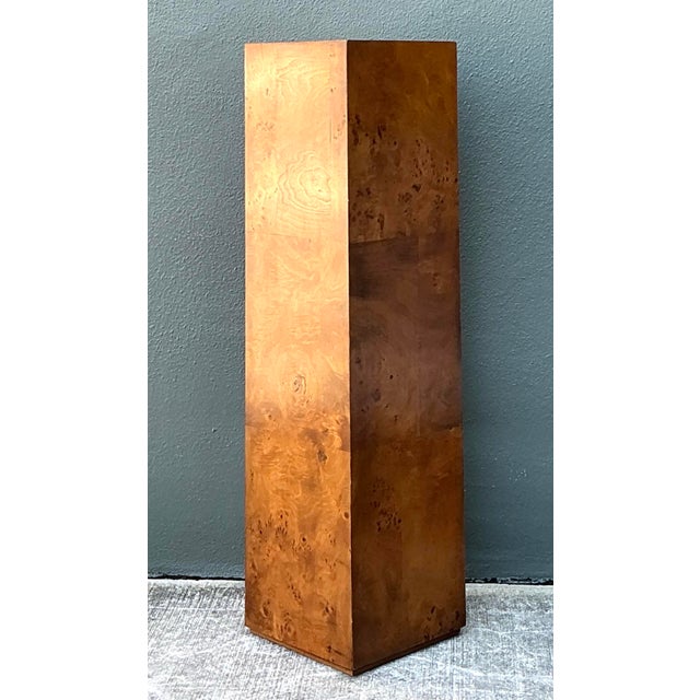 Vintage Burl Wood Pedestal For Sale - Image 9 of 12