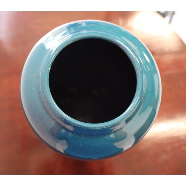 1970s Blue and Teal Ceramic Vase from Bay Keramik, West Germany, 1970s For Sale - Image 5 of 10