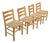Pinewood Rope Wicker Dining Chairs, 1970s, Set of 4 For Sale