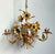 Vintage Boho Patinated Tole Chandelier For Sale - Image 9 of 12