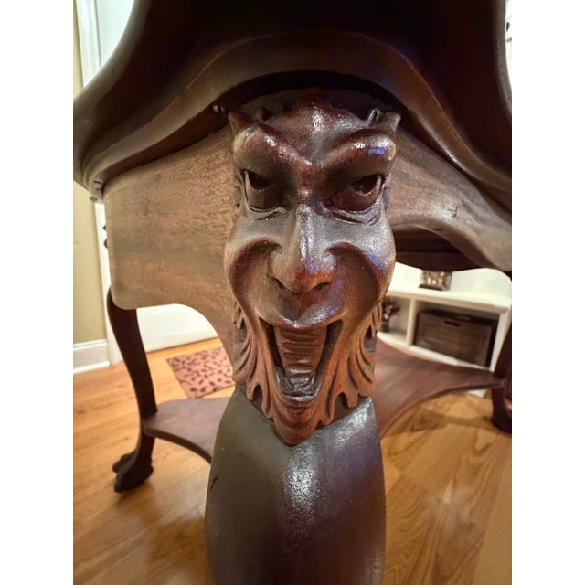 This antique mahogany parlor table is in amazing condition! Made circa 1880-1900. The hand carved North Wind faces sit...