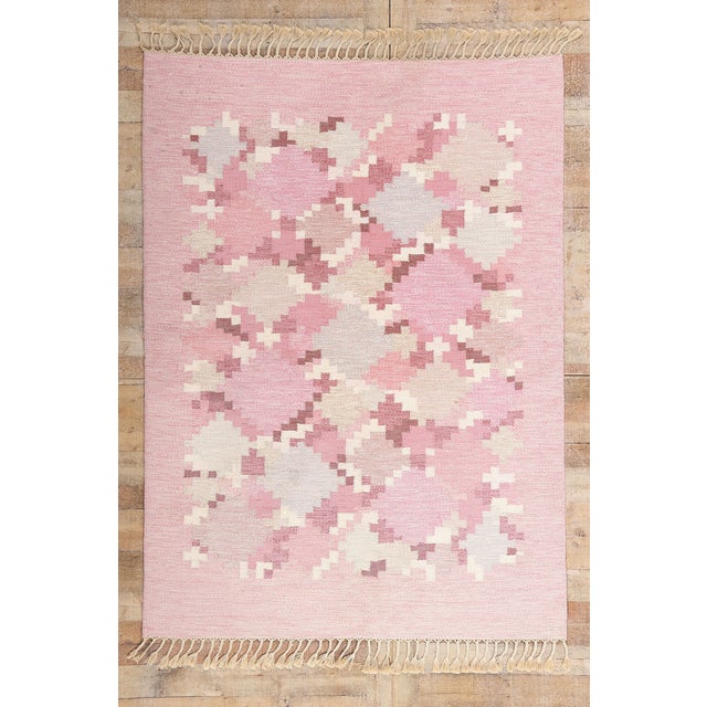 Ingegerd Silow Vintage Swedish Rollakan Rug, 05'06 X 07'07 For Sale - Image 11 of 11