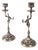 European Figurative Candlesticks in Silver-Plated Metal, Set of 2 For Sale