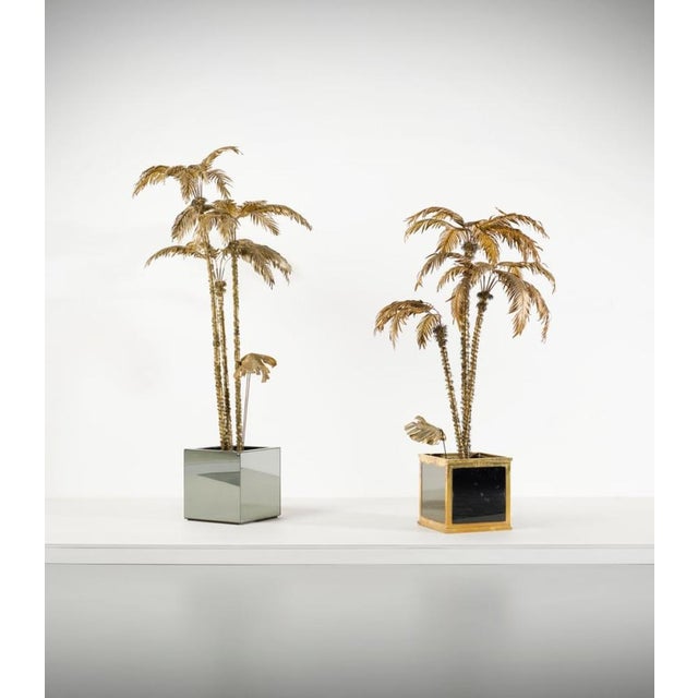 Palm Trees Three Trunks Model with Leaves from Maison Charles, 1960s, Set of 2 For Sale - Image 16 of 16
