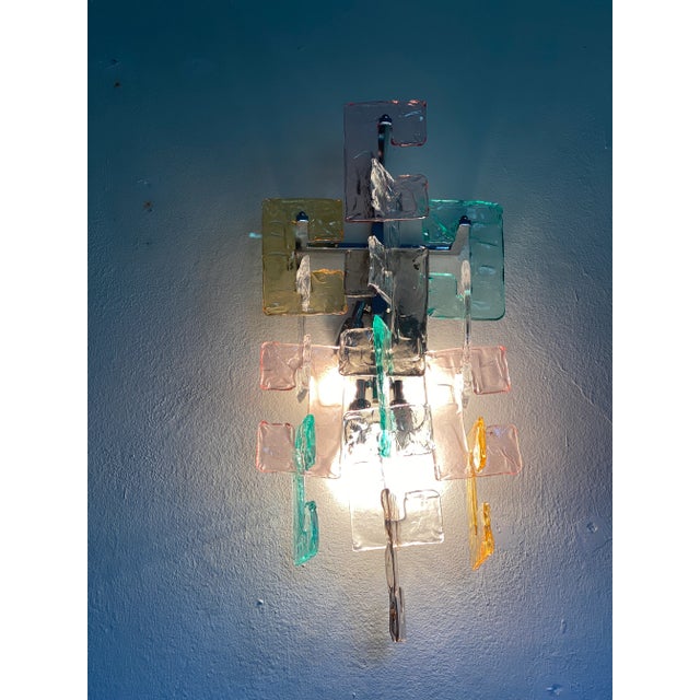 Contemporary Multicolors “Handmade C” Wall Sconce in Venini Style For Sale - Image 10 of 12