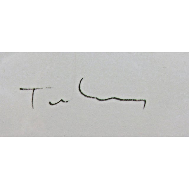 1990s Itzchak Tarkay Pencil Signed and Numbered Lithograph Seated Woman With Coffee For Sale - Image 4 of 9