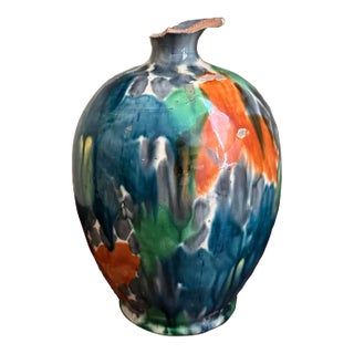Mid-Century Colorful Vase For Sale