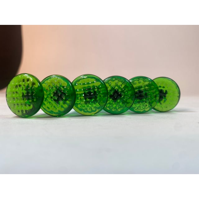 Early 20th Century Vintage Green Glass Cocktail Muddlers- Set of 6 For Sale - Image 5 of 8