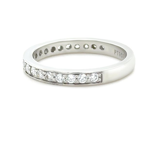 2010s James Allen Platinum Pave Diamond Wedding Band 0.42ct 4.48g, Size 6.25 For Sale - Image 5 of 7