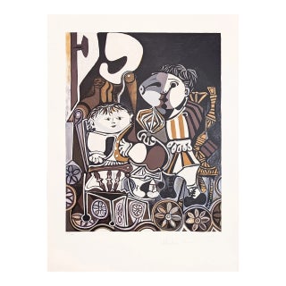 "Claude Et Paloma" 1980s Pablo Picasso Estate Lithograph For Sale