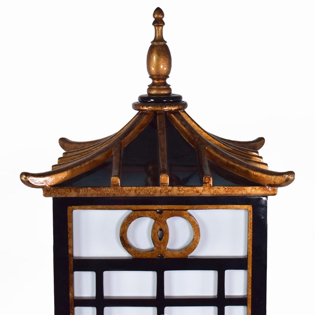 Chinoiserie 1980s Chinoiserie Wood Pagoda Floor Lamp For Sale - Image 3 of 5
