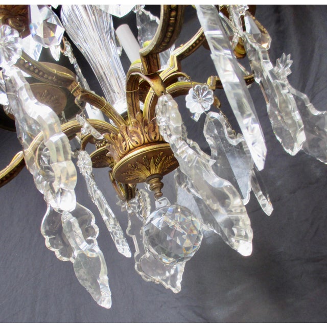 French Gilt Bronze 8 Light Crystal Chandelier Circa 1900 For Sale In New York - Image 6 of 18