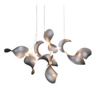 Dune 10 Cluster Chandelier in Silver Anodized Aluminum by Moss Objects For Sale