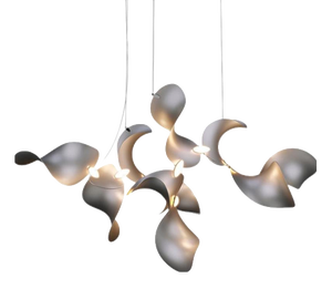 Dune 10 Cluster Chandelier in Silver Anodized Aluminum by Moss Objects