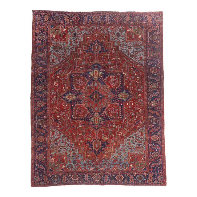 Late 19th Century Persian Heriz Rug, 09'05 X 12'02 For Sale