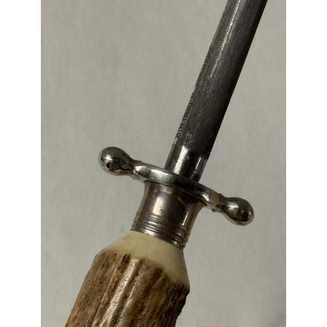 Solingen-Germany Staghorn handled 3-piece carving set. Stainless and stag horn.