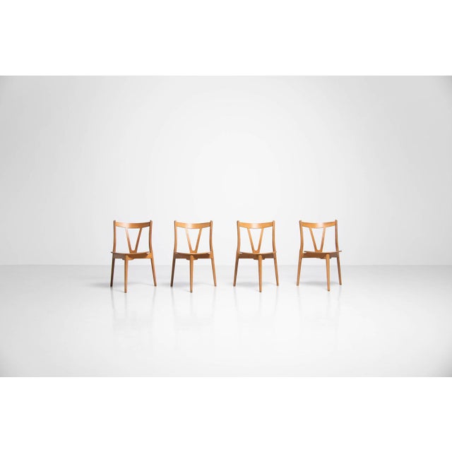 Rare set of 4 chairs model pp51/3 or the so called v chair designed by hans j. Wegner and manufactured by pp mobler,...