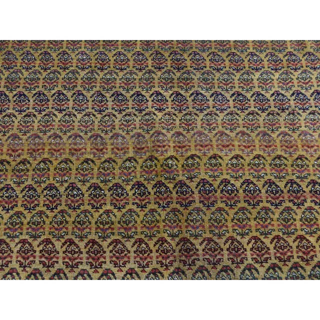 1900 Antique Persian Bidjar Yellow Boteh Wide Gallery Runner Rug For Sale - Image 11 of 13