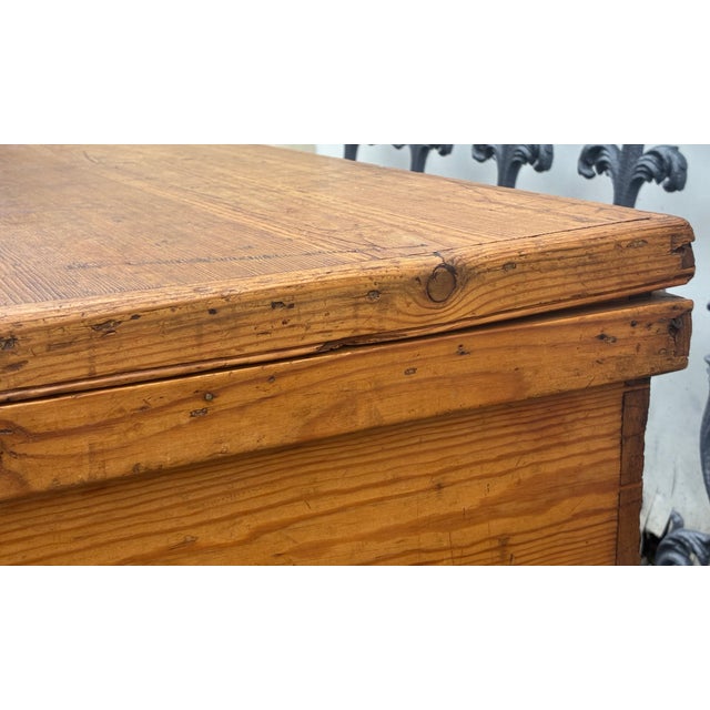 English Pine Trunk or Blanket Chest For Sale - Image 10 of 18