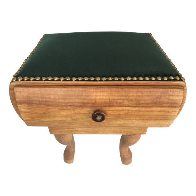 Renovated Footstool Pouf, 1950s For Sale